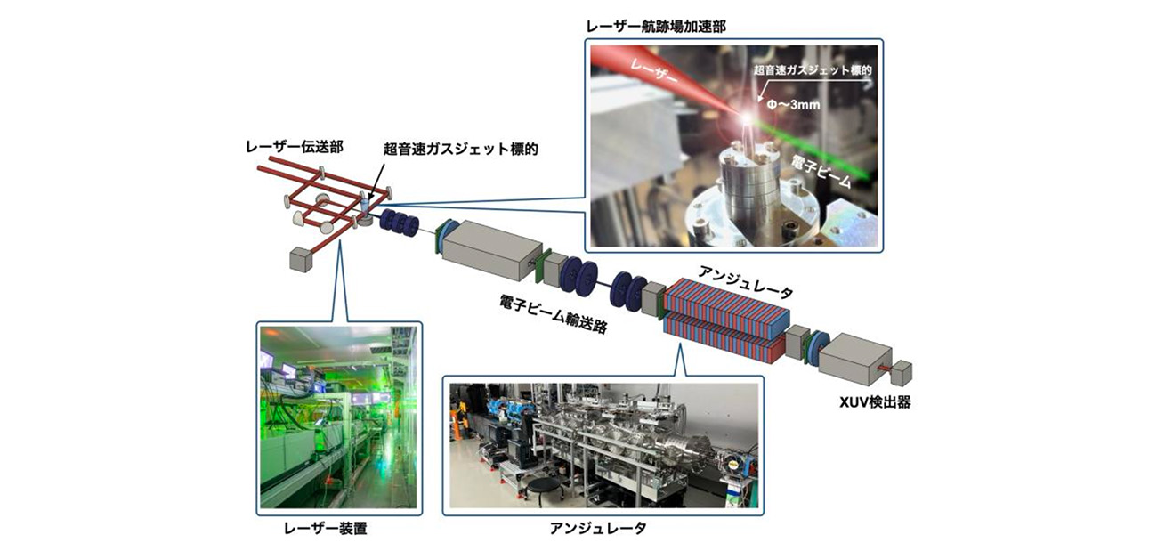加速力1000倍のレーザー航跡場加速で 自由電子レーザー発振に成功
