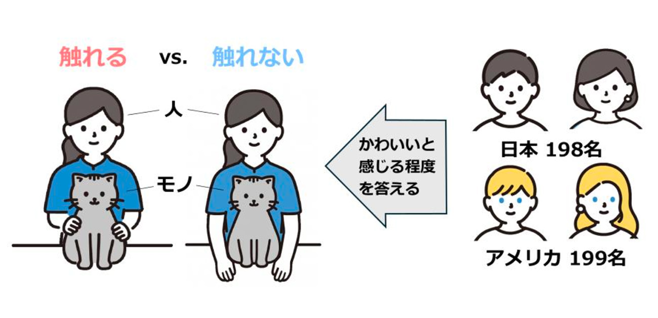 かわいいと感じられる新しい特徴を発見　触れているモノや人はかわいく見える