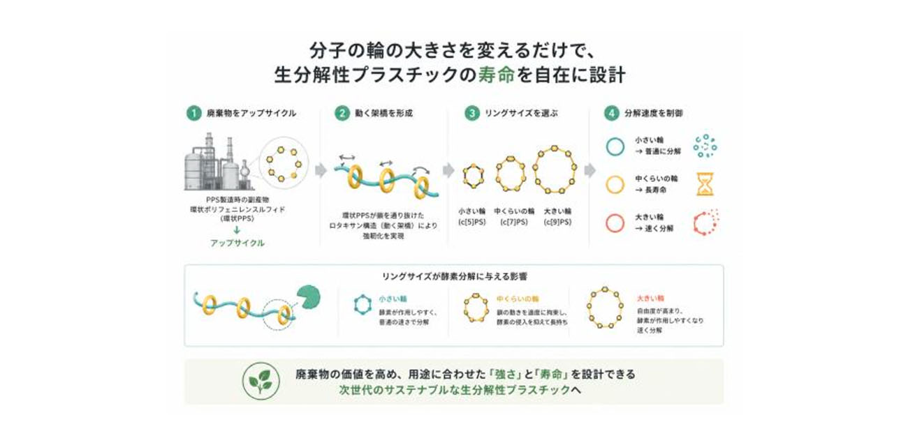 \生分解性プラスチックの強度と分解性の両立へ/ ポリカプロラクトンの酵素分解速度を自在に設計